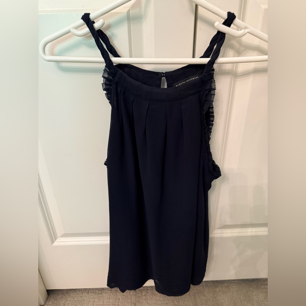 Banana Republic Navy Silk Top